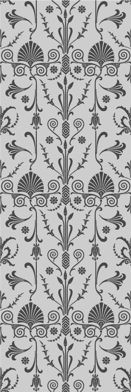 Tapis vinyle chambre motif floral gris provincial - TenStickers