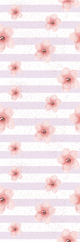 Tapis vinyle chambre shabby chic rayures roses verticales - TenStickers