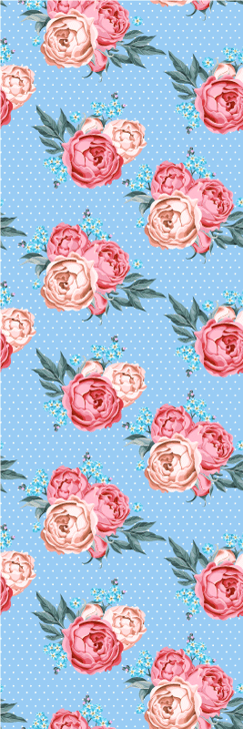 Tapis vinyle chambre style shabby chic à pois - TenStickers