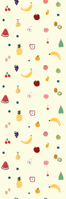 Tapis vinyle chambre motif fruits colorés - TenStickers