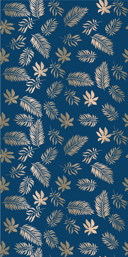 Tapis vinyle chambre design floral bleu africain - TenStickers