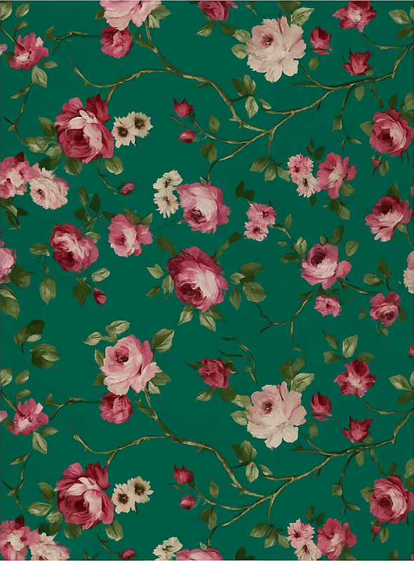 Tapis vinyle chambre motif fleurs d'arbre peintes - TenStickers