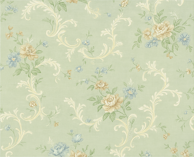 Tapis vinyle chambre design floral vintage et ornemental - TenStickers