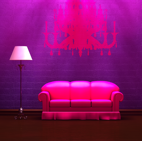 Tapis vinyle chambre décoratif pour sofa et lampe - TenStickers