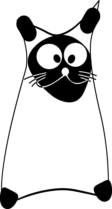 Tapis vinyle chambre chat esquissé en blanc - TenStickers