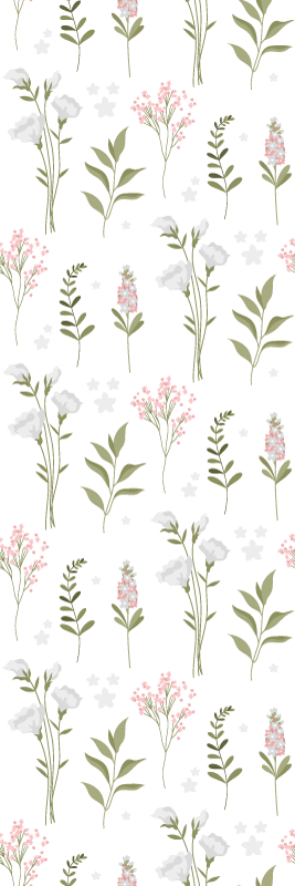 Tapis vinyle chambre motif floral minimaliste - TenStickers