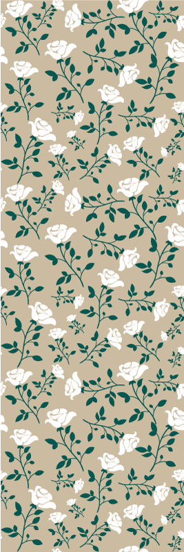 Tapis vinyle chambre motif rose vintage blanc - TenStickers