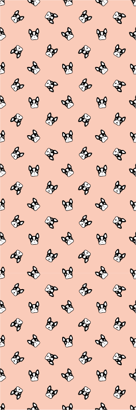 Tapis vinyle chambre motif bulldogs français mignons - TenStickers