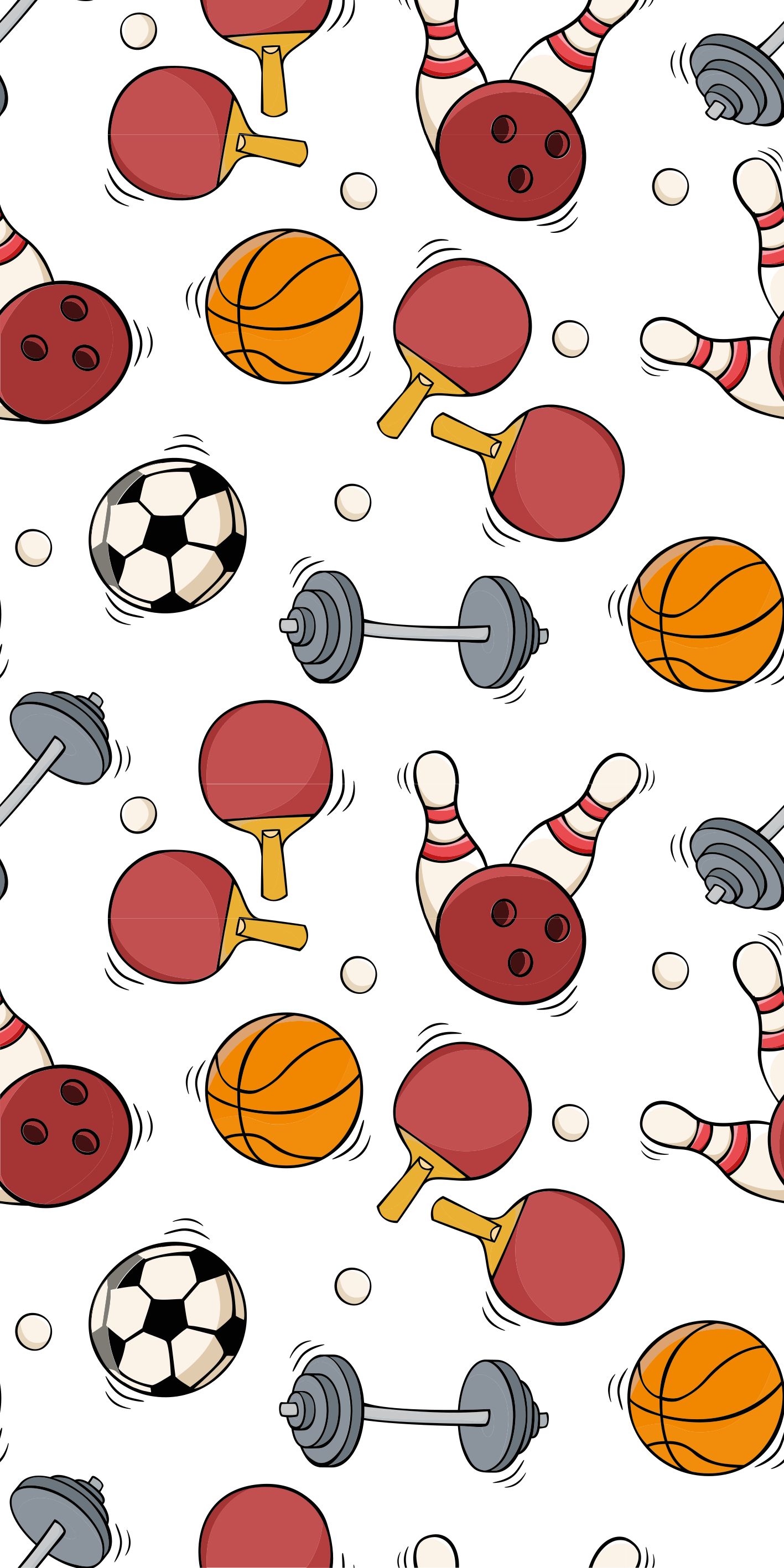 Tapis vinyle chambre style croquis d'équipement sportif - TenStickers
