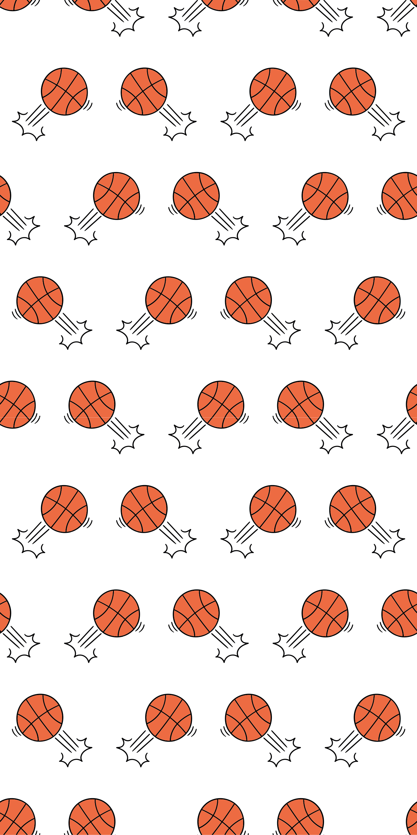 Tapis vinyle chambre motif de ballons de basket dessinés - TenStickers