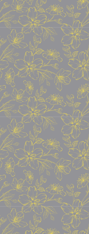 Tapis vinyle chambre motifs floraux pantone - TenStickers