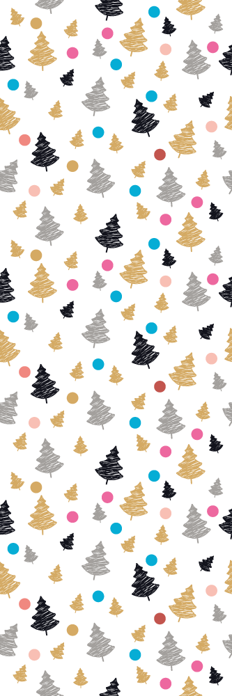 Tapis vinyle chambre motifs colorés avec arbres - TenStickers