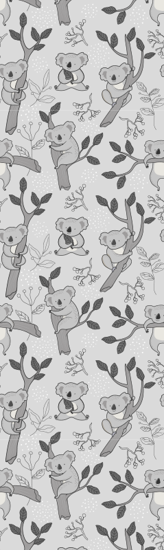 Tapis vinyle chambre motif koala gris - TenStickers