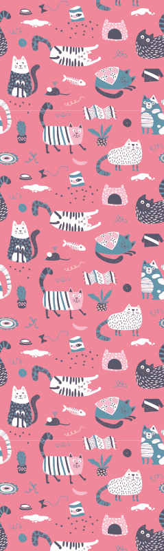 Tapis vinyle chambre chatons nordiques - TenStickers