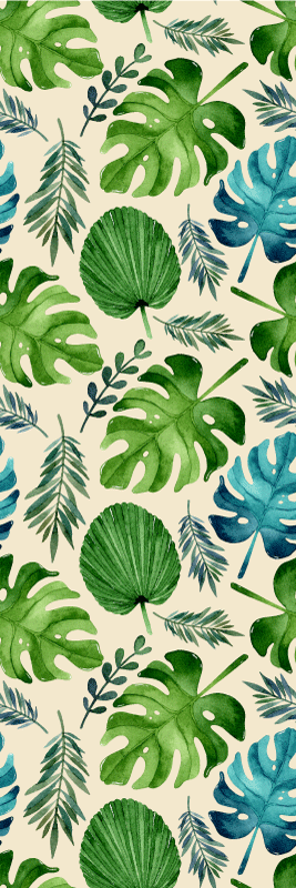Tapis vinyle chambre motif feuilles vertes tropicales - TenStickers