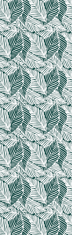 Tapis vinyle chambre feuilles d'arbre vert et blanc - TenStickers