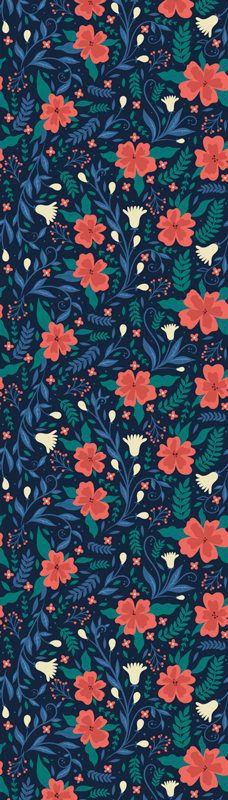 Tapis vinyle nordique fleurs artistiques nordiques - TenStickers