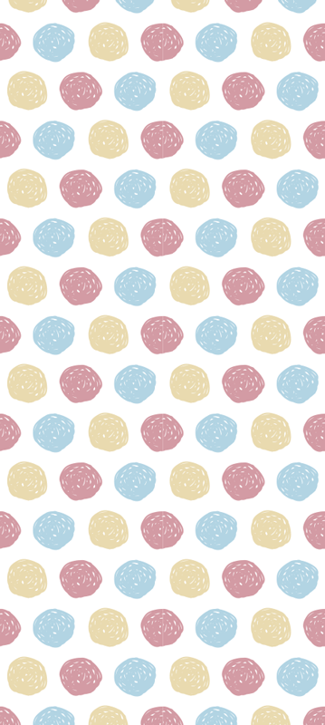 Tapis vinyle nordique à pois de couleur pastel - TenStickers