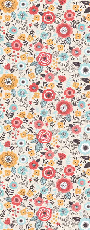 Tapis vinyle nature imprimé fleuri 'ditsy' - TenStickers