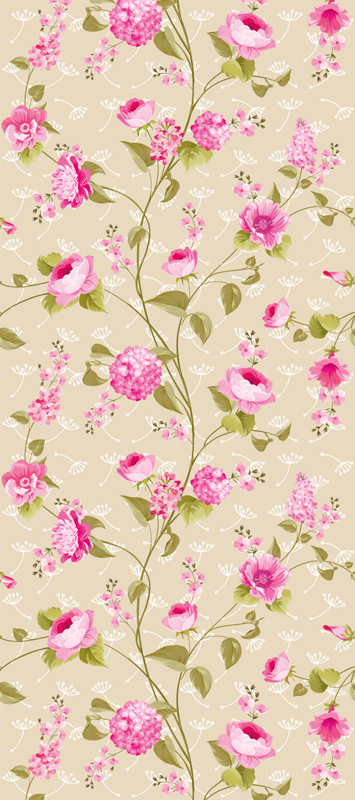 Tapis vinyle nature imprimé floral vintage - TenStickers