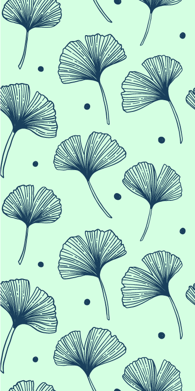 Tapis vinyle nature couleur bleue florale - TenStickers
