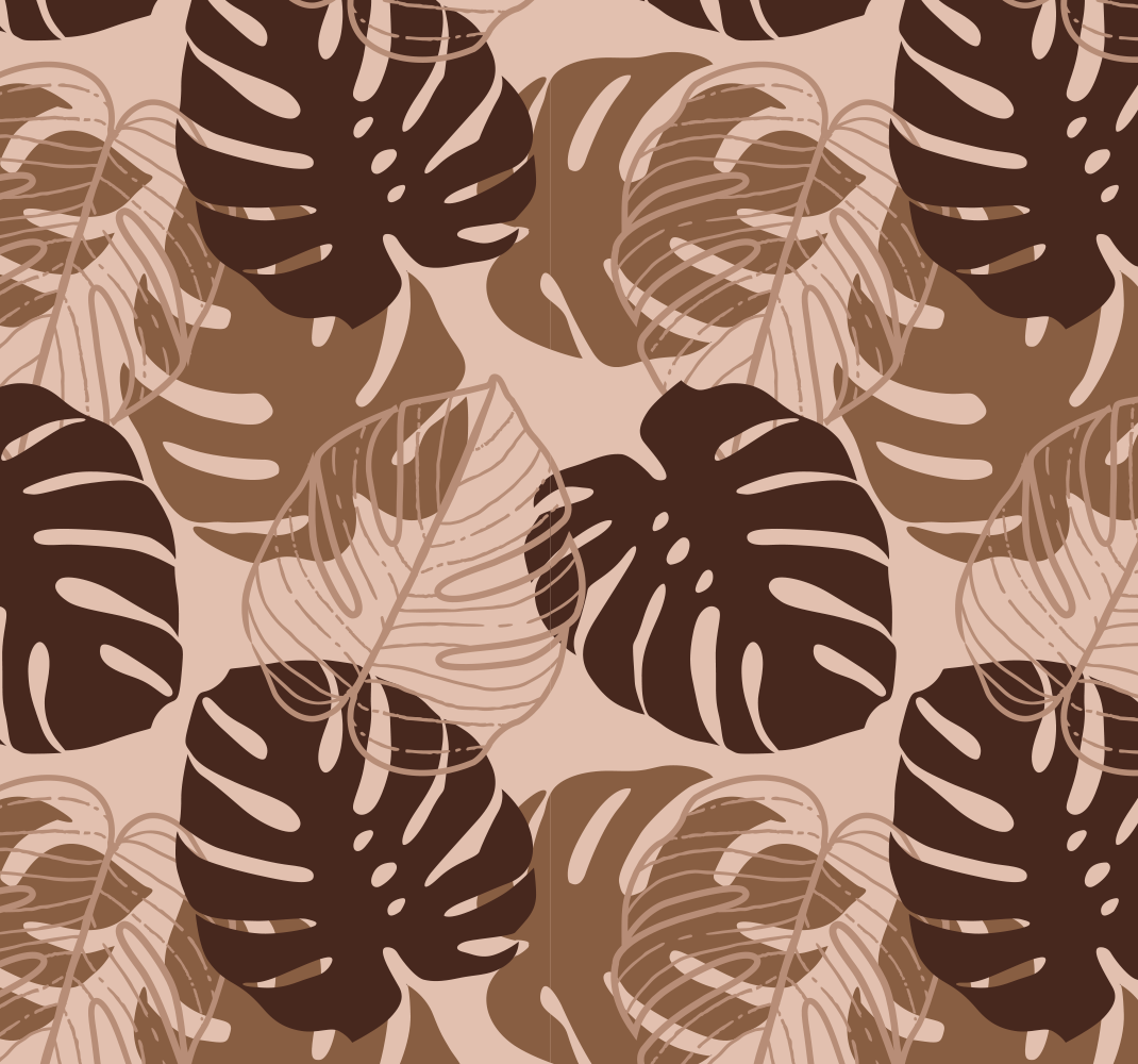 Tapis vinyle nature monstera deliciosa ton brun - TenStickers