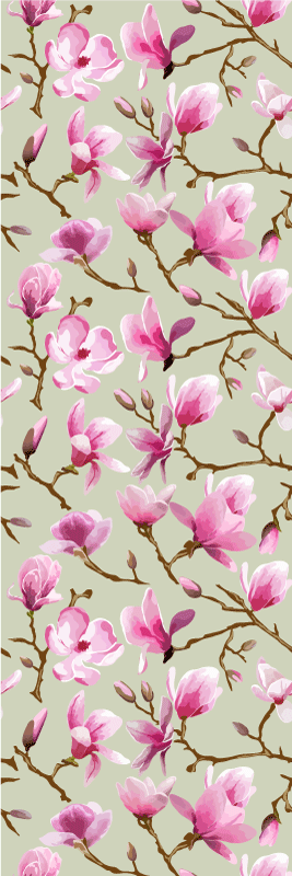 Tapis vinyle nature cime de magnolia violet - TenStickers