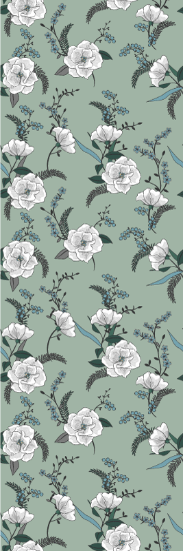 Tapis vinyle nature arbre magnolia blanc magnifique - TenStickers