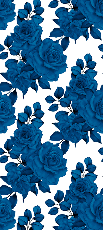 Tapis vinyle nature fleurs bleues "nostalgie nouvelle" - TenStickers