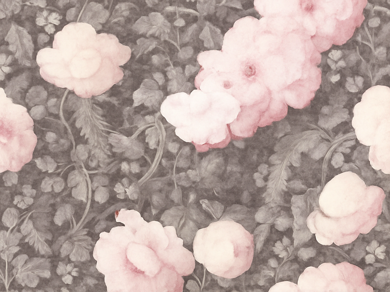 Tapis vinyle nature lin vintage fleuri - TenStickers