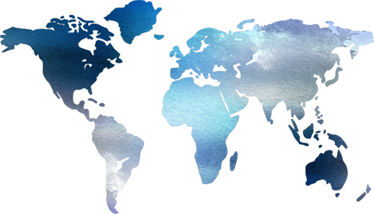 Tapis vinyle carte du monde aquarelle bleue - TenStickers