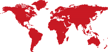 Tapis vinyle carte du monde rouge avec lignes - TenStickers