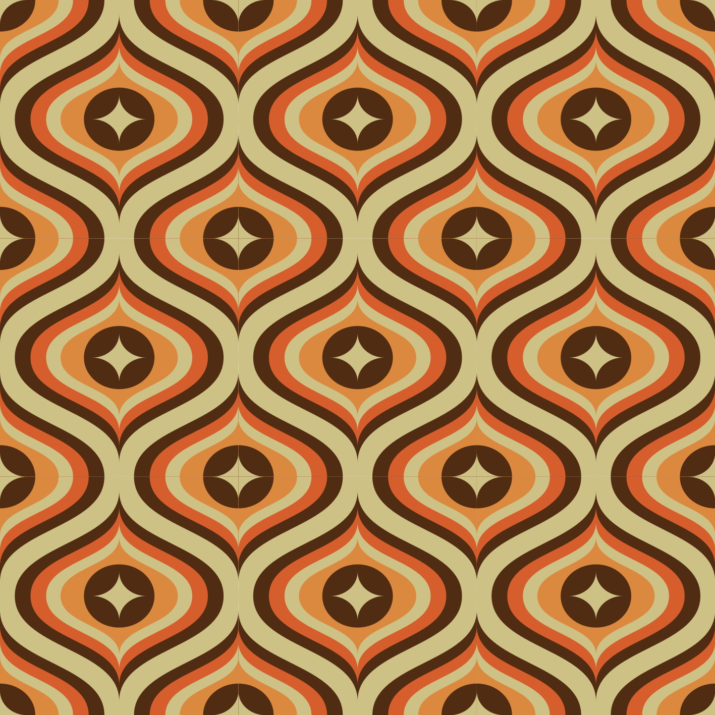 Tapis vinyle vintage orange et marron rétro - TenStickers