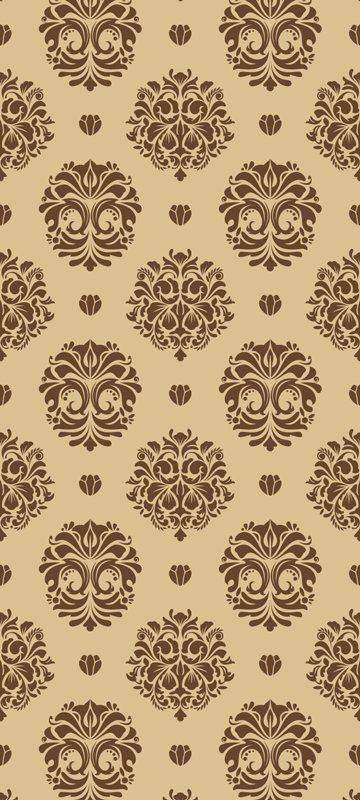 Tapis vinyle vintage style damassé beige - TenStickers