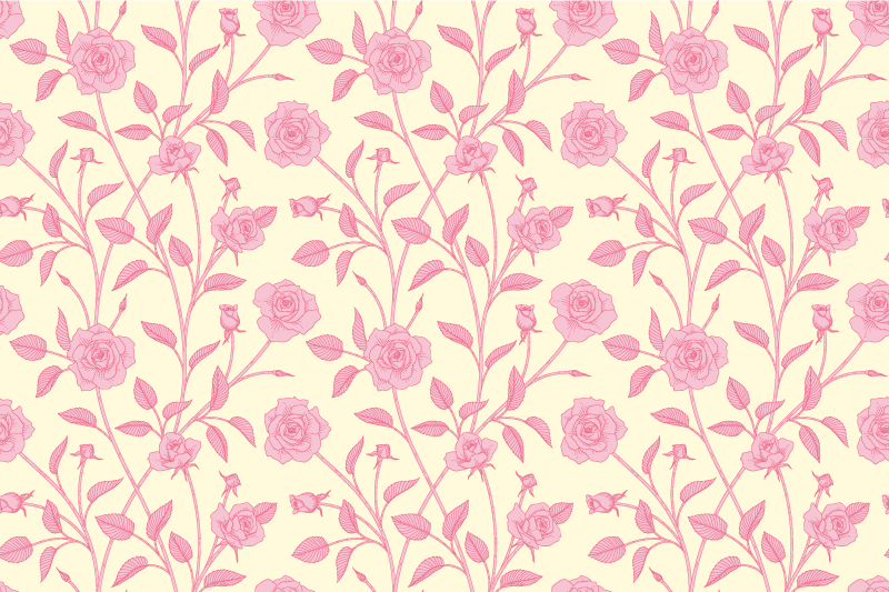Tapis vinyle vintage petites roses sur fond rose - TenStickers