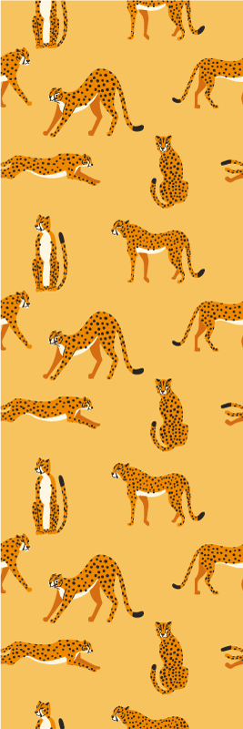 Tapis vinyle animal motifs léopards jaunes - TenStickers