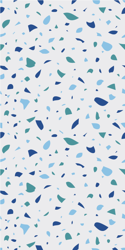 Tapis vinyle texture terrazzo tons bleus - TenStickers