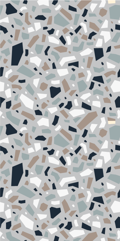 Tapis vinyle texture motifs terrazzo couleurs neutres - TenStickers