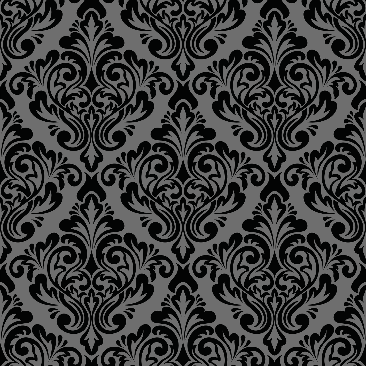 Tapis vinyle vintage damassé noir - TenStickers