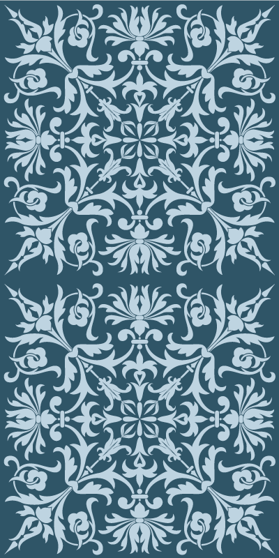 Tapis vinyle vintage motif bleu provincial français - TenStickers
