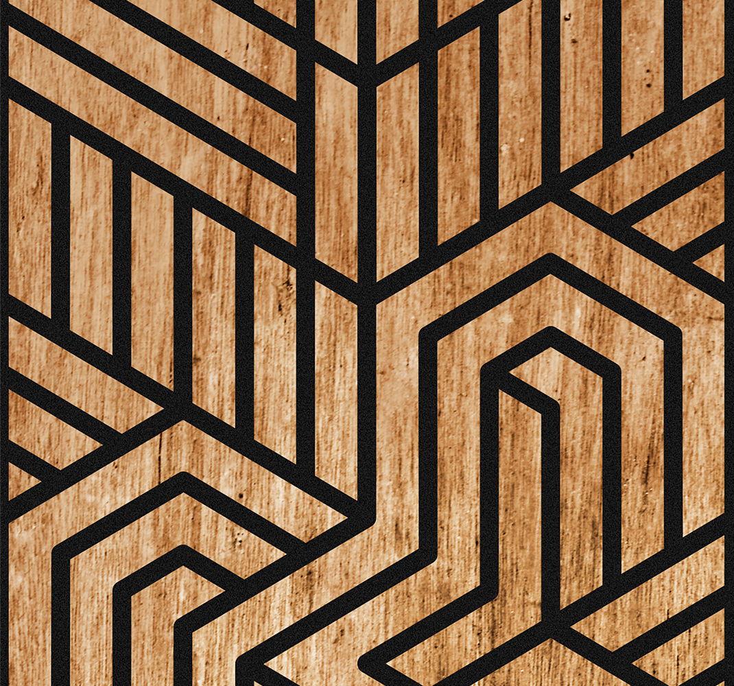 Tapis vinyle texture géométrie bois - TenStickers