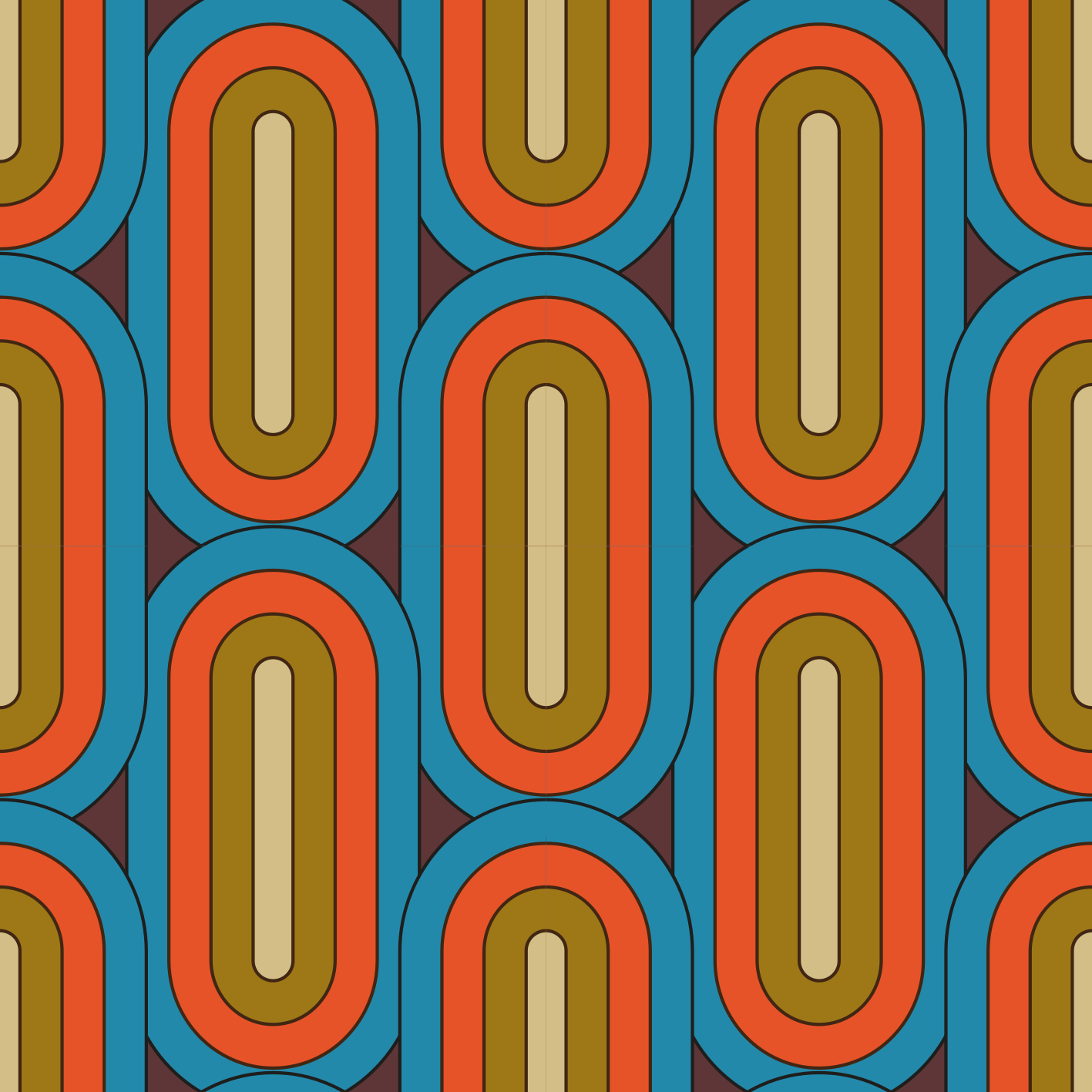 Tapis vinyle vintage bleu arrondi rétro - TenStickers