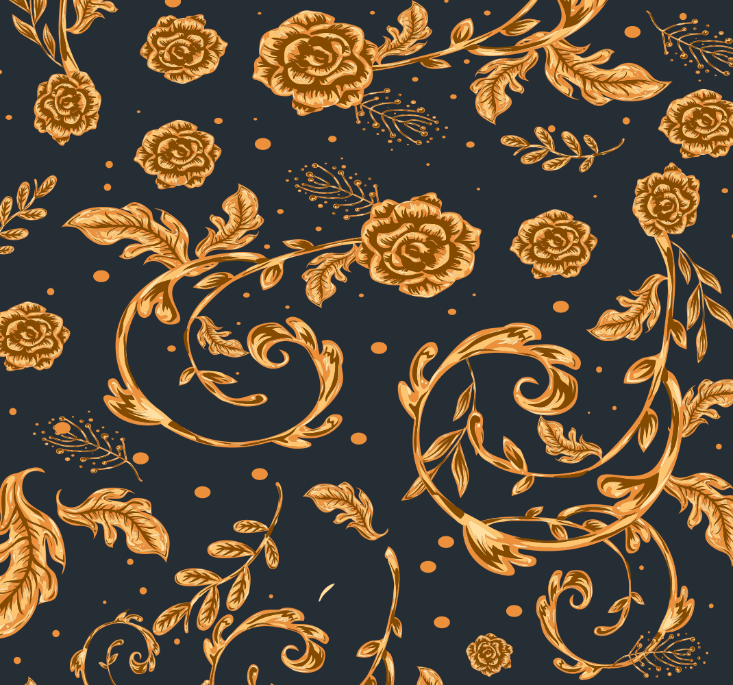 Tapis vinyle vintage feuille dorée - TenStickers