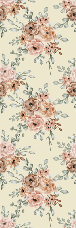 Tapis vinyle vintage peinture à l'huile roses romantiques - TenStickers