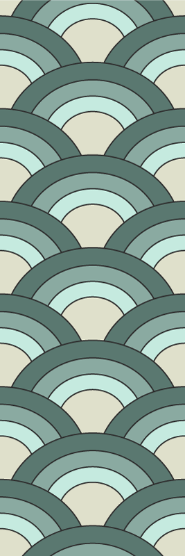 Tapis vinyle vintage motif écaille dégradé bleu - TenStickers