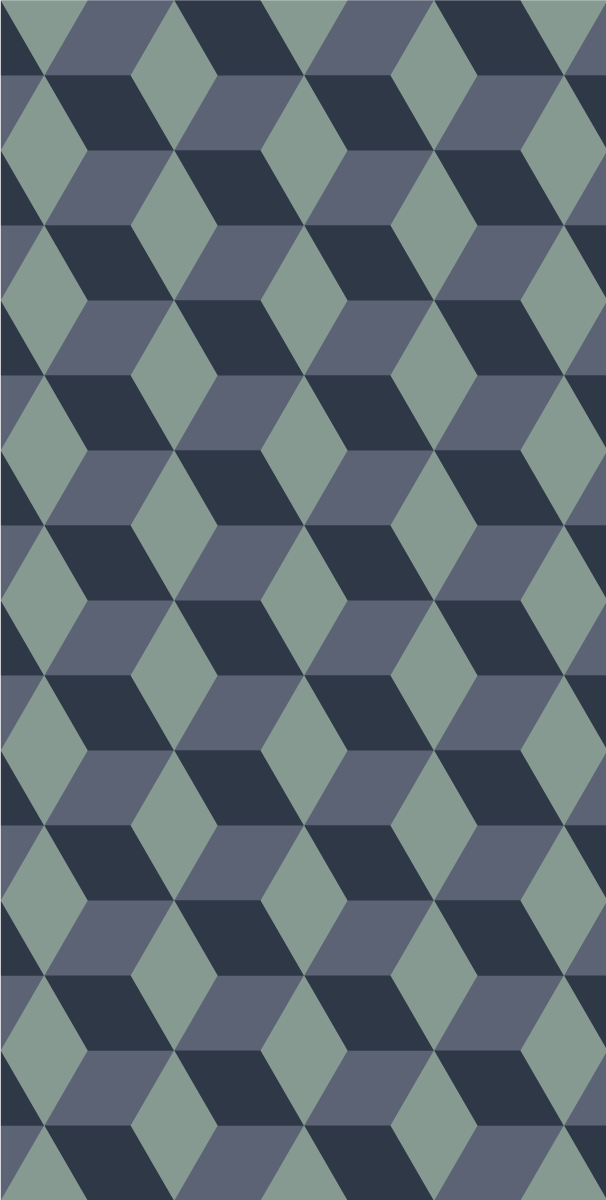 Tapis vinyle vintage motif cubes rétro bleu - TenStickers