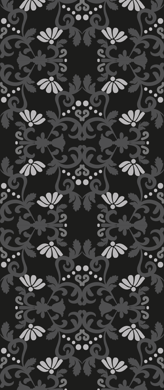Tapis vinyle vintage style damassé classique noir - TenStickers