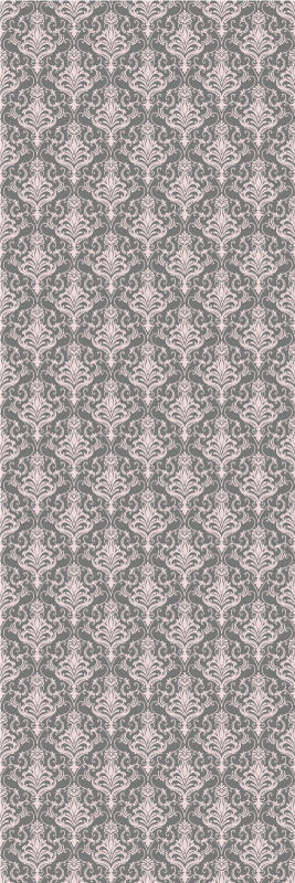 Tapis vinyle vintage motif lignes gris foncé et rose - TenStickers