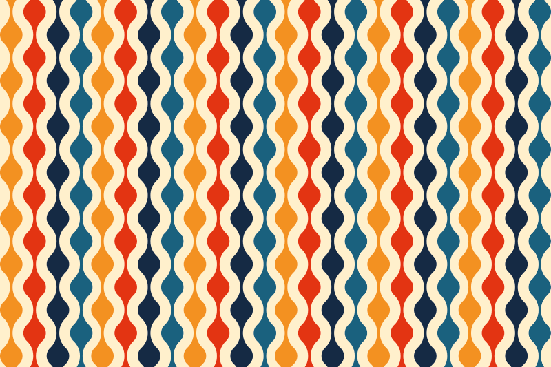 Tapis vinyle vintage vagues des années 70 - TenStickers