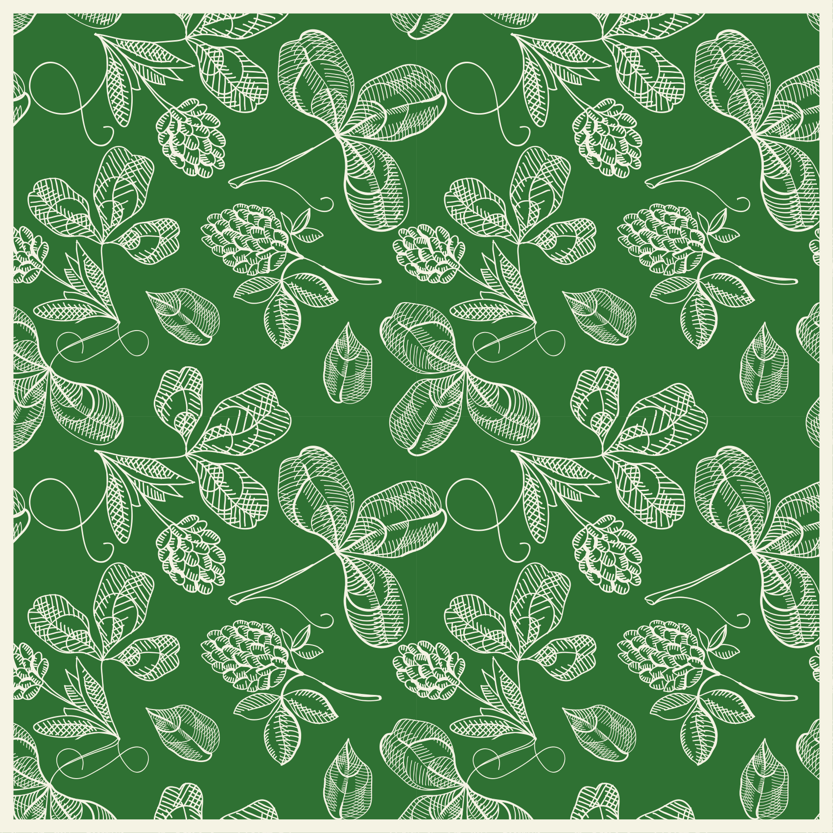 Tapis vinyle vintage motif brindilles de magnolia vertes - TenStickers